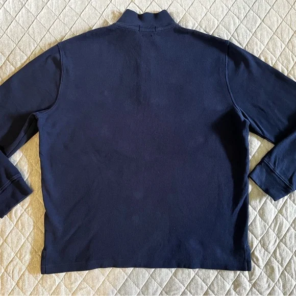 Polo by Ralph Lauren Large Blue Quarter Zip Pullover Mock Neck Sweater Orig $198